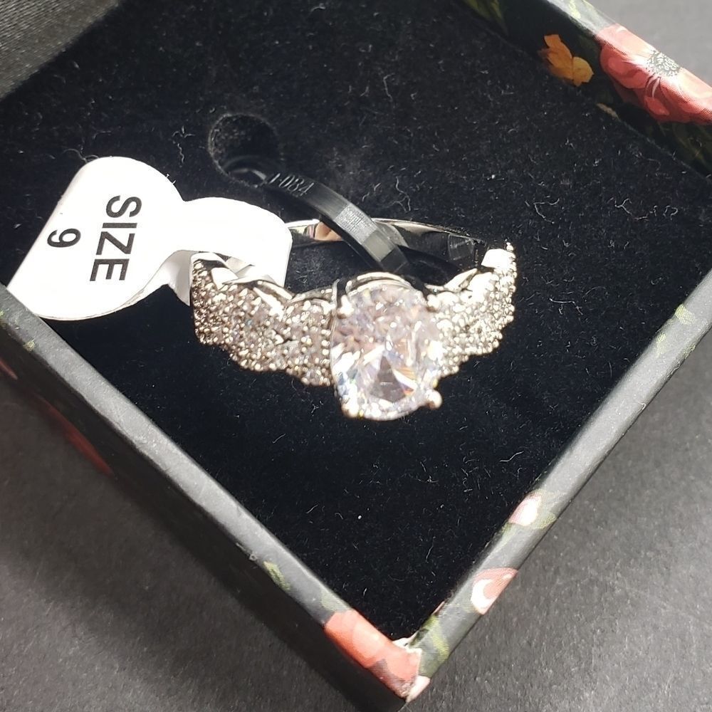 Oval Braided Engagement Ring Size 9